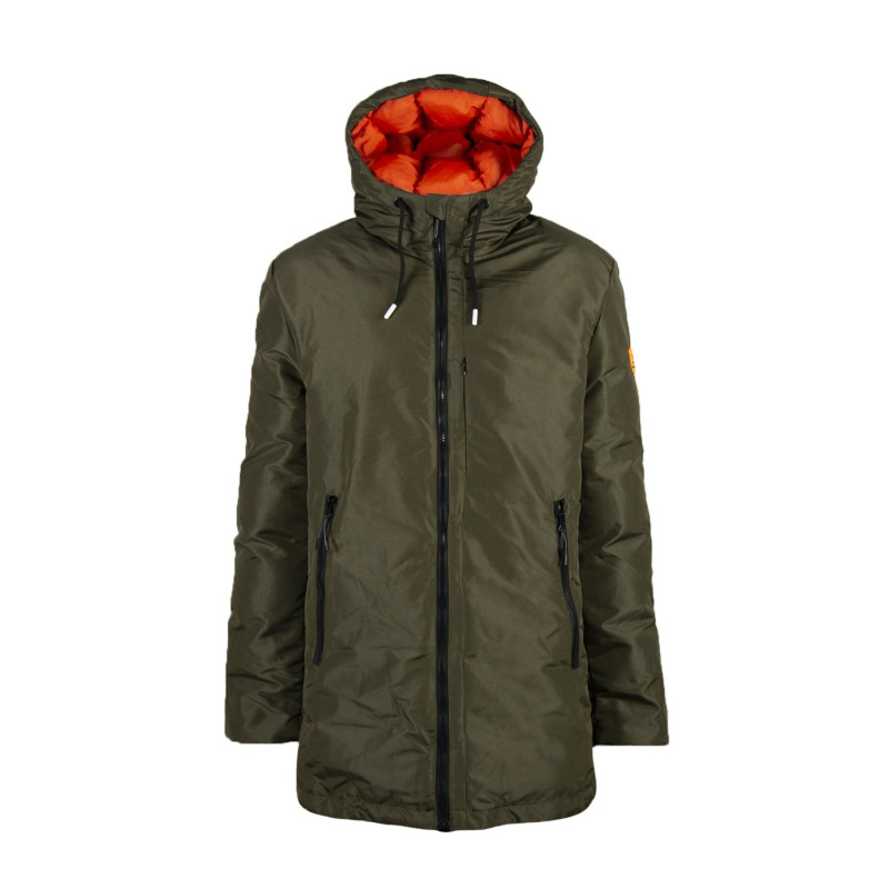 Erkek Haki Kapüşonlu Su Geçirmez Kalın Mont