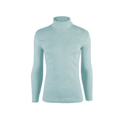 Erkek Açık Mavi Yarım Balıkçı Yaka Düz Triko