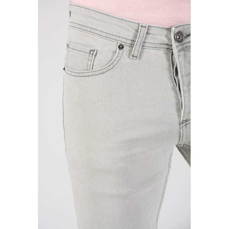 Erkek Gri Slim Fit Jeans Pantolon