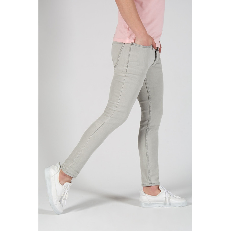 Erkek Gri Slim Fit Jeans Pantolon