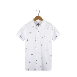 Erkek Beyaz Kısa Kollu Polo Yaka T-shirt