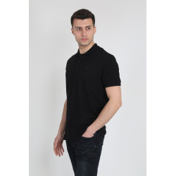 Erkek Polo Yaka Cepsiz Basic T-Shirt Siyah