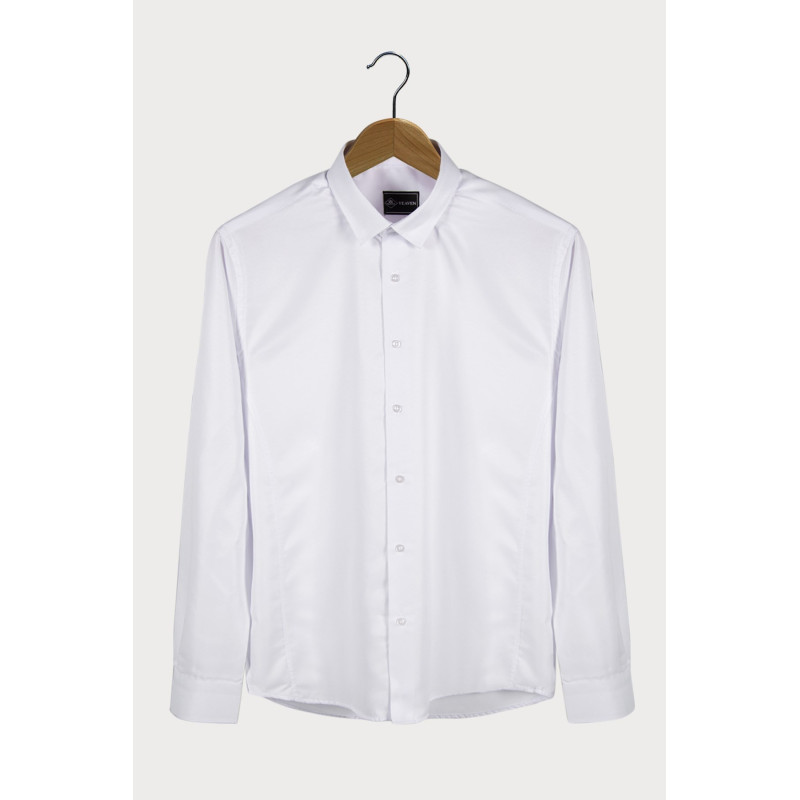 Erkek Ekstra Slim Fit Uzun Kollu Takım Elbise Gömleği Beyaz