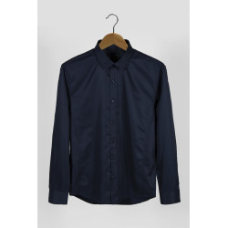 Erkek Ekstra Slim Fit Uzun Kollu Takım Elbise Gömleği Lacivert