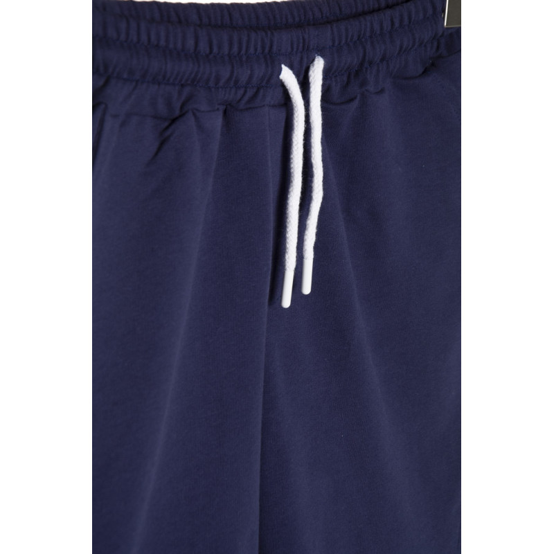 Erkek Lacivert Regular Fit Önü 90's Baskılı Kısa Şort & Bermuda