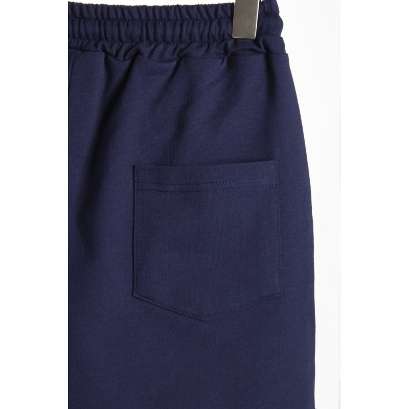 Erkek Lacivert Regular Fit Önü 90's Baskılı Kısa Şort & Bermuda